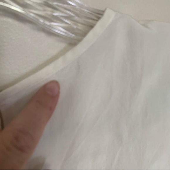 Kate Spade White Pleated Ruffle Silk Sleeveless Blouse 4 - Picture 9 of 10